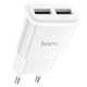 Мережевий зарядний пристрій HOCO C88A Star round dual port charger Type-C cable 12W White - зображення 5