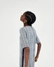 Платье ZARA серое в клетку с боковыми полосками XS - изображение 4