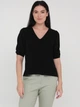 Блузка женская H&M 0926841_Vгорл.блеск XS Черная (KAY2000001265208) - изображение 1