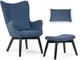 Кресло для отдыха с подножкой SOFOTEL Norse Black Blue - изображение 1
