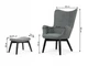 Крісло відпочинкове з підножкою SOFOTEL Norse black gray - зображення 5