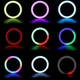 Кольцевая светодиодная цветная LED лампа RGB MJ36 см штатив 2м подсветка мультиколор для блогеров селфи кольцо - изображение 3