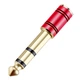 Адаптер переходник стерео 3.5 мм Female - 6.3 мм Male (мама-папа) R Connector Red/Gold (48425) - изображение 1