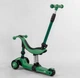 Самокат-беговел 3 в 1 трехколесный Best Scooter, Зеленый 3 колеса PU со светом, сидение, амортизаторы, родительская ручка - изображение 5