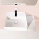 VOLLE Умывальник 58*37*12,5см подвесной, с полочкой каменный Solid surface (13-40-415) - изображение 4