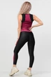 Спортивный комплект женский (майка и лосины) черный с бордовым Go Fitness 90052 размер 50-52 - изображение 4