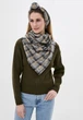 Шарф "Эдинбург" большой трендовый от MyScarf теплый желто-серый женский на пуговице - изображение 1