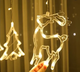 Гирлянда штора Xmas с формами колокольчики 12 PCS light Белый теплый - изображение 3