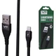 Кабель Veron Braided LV09 USB - Lightning 2.4A (1 метр, чорний) - зображення 1