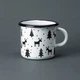 Кружка емальована Enamel mug з принтом Новорічні олені біла 400 мл - зображення 1