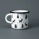 Кружка емальована Enamel mug з принтом Новорічні олені біла 400 мл - зображення 3