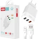 Быстрая зарядка XO L72 3Amax (QC3.0 3USB 3A + кабель TypeC) White (25101) - изображение 1