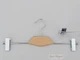 Вешалка Hanger WD 35 см для брюк и юбок металлическая с прищепками с вставкой из светлого дерева - изображение 1