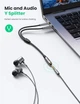 ​Аудио кабель сплиттер разветвитель Ugreen 3.5 mm female to 2×3.5 mm male cable 50255 black/grey - зображення 5