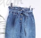 Джинсы женские jeans мом с царапками весенний коттоновый DM-3679 Голубой 30 - изображение 5