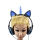 Навушники LINX Unicorn Ear Headphone з вушками Єдиноріг LED Синій (3000) - изображение 3
