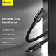 USB кабель Type-C на Type-C BASEUS Tungsten Gold Fast Charging |1m, 100W, 5A|. Black - изображение 2