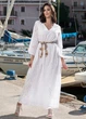 Бавовняна сукня довга з перфорацією Cotton S білий 43396239 - зображення 1