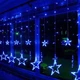 Гирлянда новогодняя Штора с звёздами Звезда 2.5х1м свечение синее - изображение 2