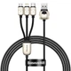 Кабель Baseus 3в1 Fast Charging 3в1 3.5A (Micro USB+Lightning+Type-C) 1.2m black - зображення 1