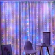 Гирлянда штора Капли росы 3х3м 300 Led лампочек микродиод на медной проволоке с пультом (Мульти свет) - изображение 1