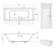Ванна акрилова Besco Quadro Slim 170x75, пряма, торець бортика 15 мм (WAQ-170-SL) - изображение 3