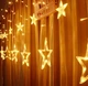 Гірлянда-штора зірки Xmas STAR CURTAIN WW 7401 3м Тепле біле світло - зображення 5