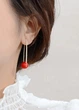 Серьги удлиненные Красные бусинки jeweston Золотистого цвета - изображение 2