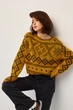 Джемпер oversize в українському стилі Заріна гірчичний, One Size - изображение 3