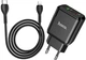 Быстрая зарядка Hoco N5 Favor PD20W (QC3.0 3A + кабель TypeC - Lightning) Black (25963) - изображение 4