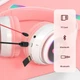 Беспроводные детские наушники CAT STN-28 с кошачьими ушками с подсветкой MP3 MicroSD FM-радио Розовые - изображение 2