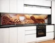 Наклейка на кухонный фартук 65 х 250 см, фотопечать с защитной ламинацией кофейные зерна с чашками(БП-13-s_ed638) - изображение 6