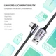 Дата кабель USB 2.0 AM to Type-C 1.0m US284 Angled Alum. Braid Black Ugreen (50941) - изображение 5