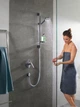 Душевой набор HANSGROHE CROMETTA VARIO с ручной лейкой, шлангом и стойкой 669мм хром 26553400 - изображение 3