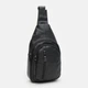 Сумка слинг через плечо мужская из натуральной кожи Laras K10082bl Черная (ROZ6400165724) - изображение 4