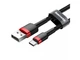 Кабель Baseus Cafule USB 2.0 to USB-C 15W 3A 0.5m Black/Red (CATKLF-A91) - изображение 3