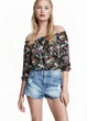 Блуза H&M 38 Черный 0373948_цветы_15 - изображение 2