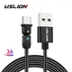 Поворотный Кабель Type-C - USB (2m) на 180° USLION US0132 Black Провод для Быстрой Зарядки Смартфонов 3.0A Fast Charging и Передачи Данных - изображение 1