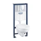 Комплект инсталляции GROHE SOLIDO кнопка хром унитаз GROHE с крышкой микролифт дюропласт 39192000 - изображение 1