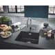 Мойка для кухни GROHE гранитная K700 533x457мм прямоугольная врезная с сифоном черная 31654AP0 - изображение 5
