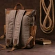 Рюкзак с боковыми карманами canvas Vintage 20112 Светло-серый - изображение 10
