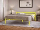 Двухспальная кровать Метакам Comfort-1 металлическая 200x160 см Желтая - изображение 2