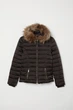 Утеплена куртка з капюшоном H&M 40 Чорний (0642675003) - зображення 1