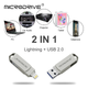 Флешка металлическая 2в1 256ГБ USB-Lightning для Apple iPhone, iPad, компьютера Microdrive A2 256GB Черный - изображение 3