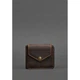 Мужское кожаное портмоне с монетницей из натуральной кожи Crazy Horse 4.2 на кнопке темно-коричневое с оранжевой нитью 60257 - изображение 1