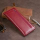 Горизонтальный тонкий кошелек из кожи женский ST Leather 19326 Бордовый - изображение 7