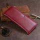 Горизонтальный тонкий кошелек из кожи женский ST Leather 19326 Бордовый - изображение 9