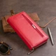 Женский кожаный кошелек для карт и купюр ST Leather bg193fash06 Красный - изображение 16