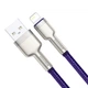 Кабель BASEUS Lightning Cafule Series Metal Data Cable |1M, 2.4A| (CALJK-A05) purple - зображення 3