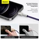 Кабель BASEUS Lightning Cafule Series Metal Data Cable |1M, 2.4A| (CALJK-A05) purple - зображення 12